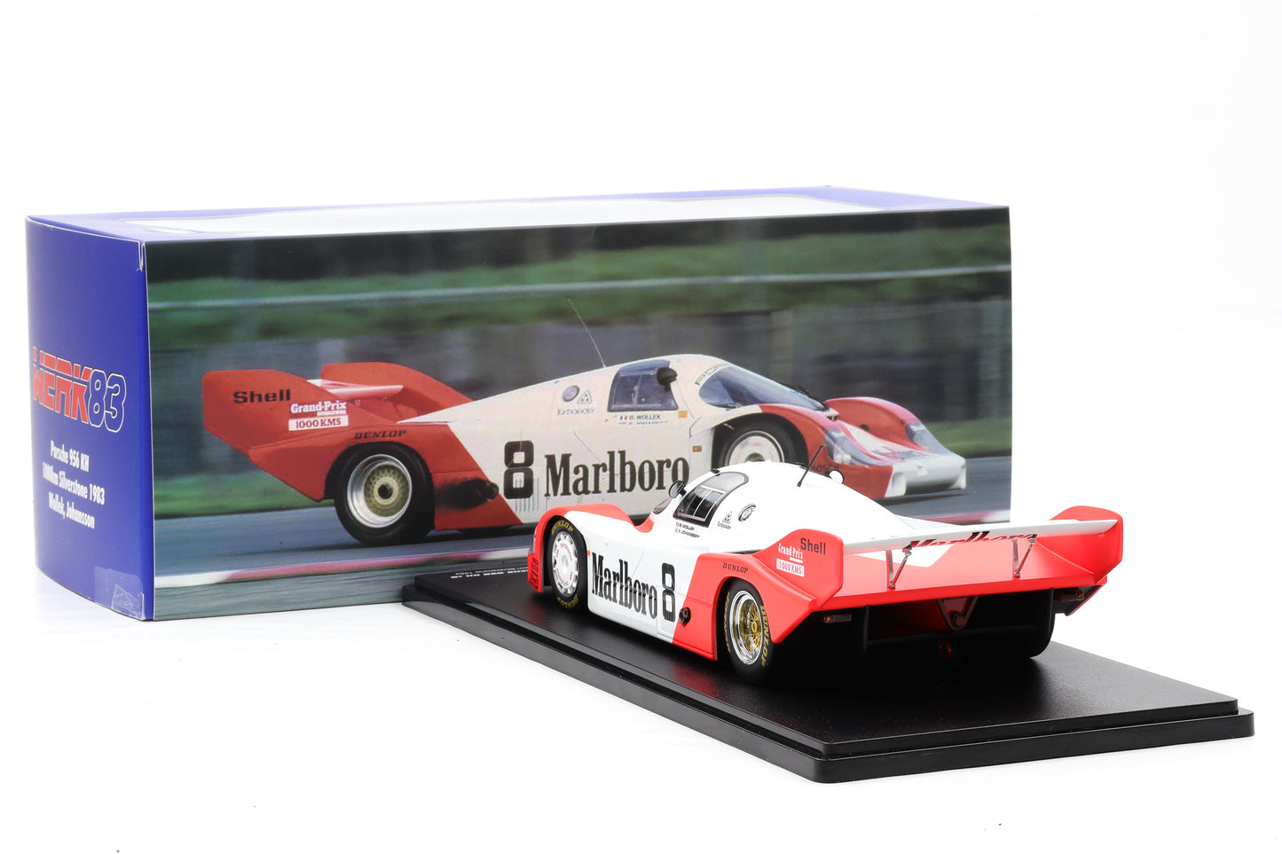 1:18 Werk83 Porsche 956 KH #8  1000km Silverstone 1983 Wollek Johansson + Vitrine