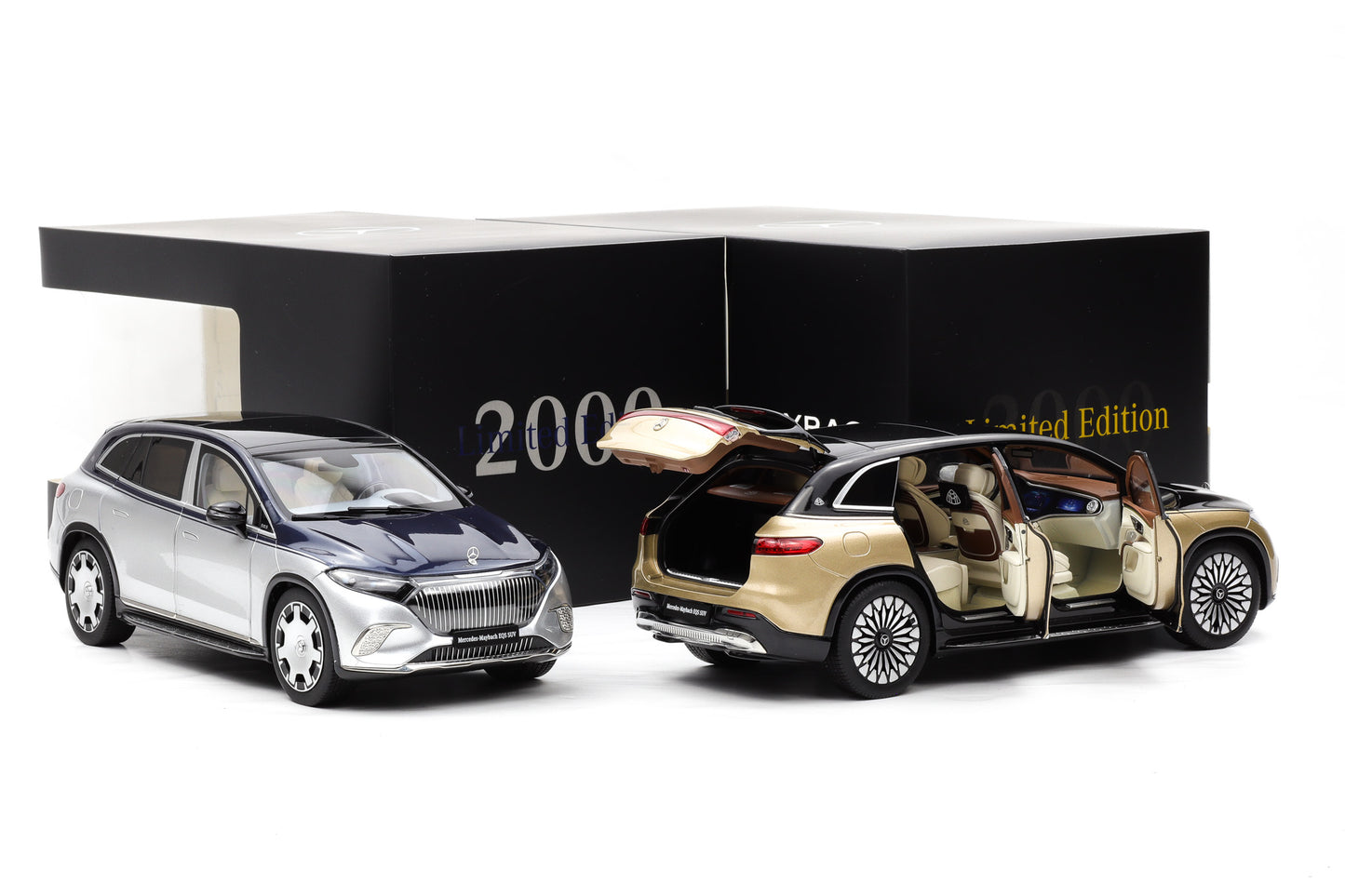 1:18 NZG Mercedes Maybach SET 2 x EQS 680 Z296 SUV 2024 gold / silber DEALER