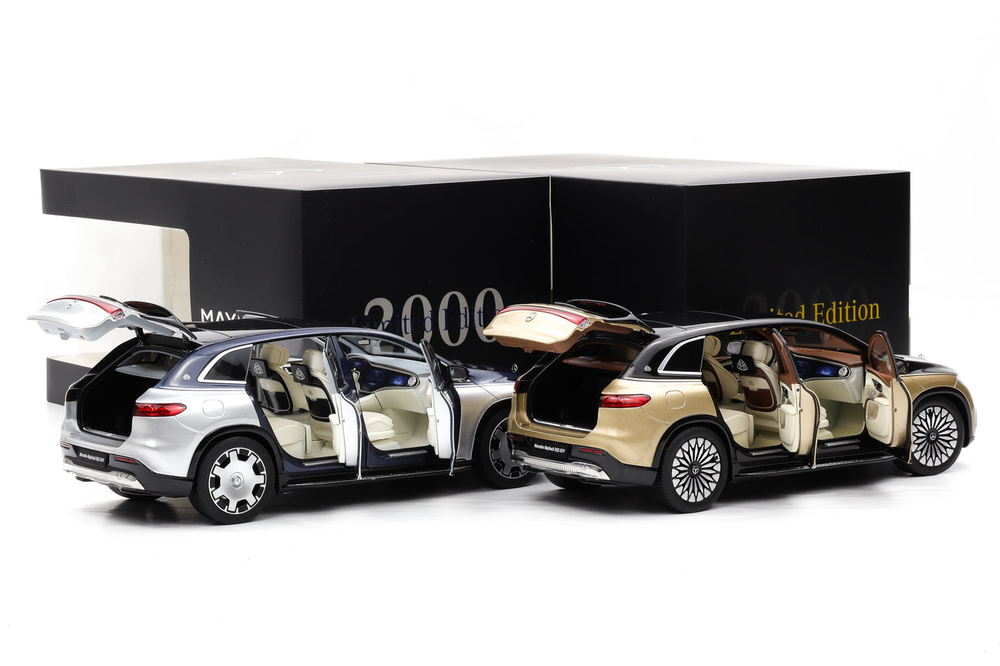 1:18 NZG Mercedes Maybach SET 2 x EQS 680 Z296 SUV 2024 gold / silber DEALER