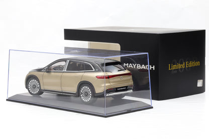 1:18 NZG Mercedes Maybach EQS 680 SUV black Kalahari gold DEALER + Vitrine