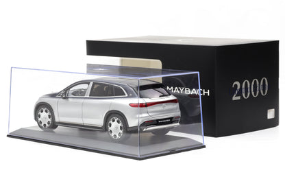 1:18 NZG Mercedes Maybach EQS 680 SUV nautic blue silber Dealer + Vitrine