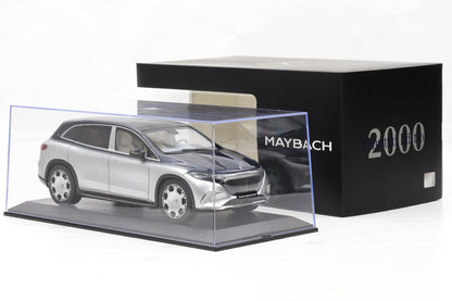 1:18 NZG Mercedes Maybach EQS 680 SUV nautic blue silber Dealer + Vitrine