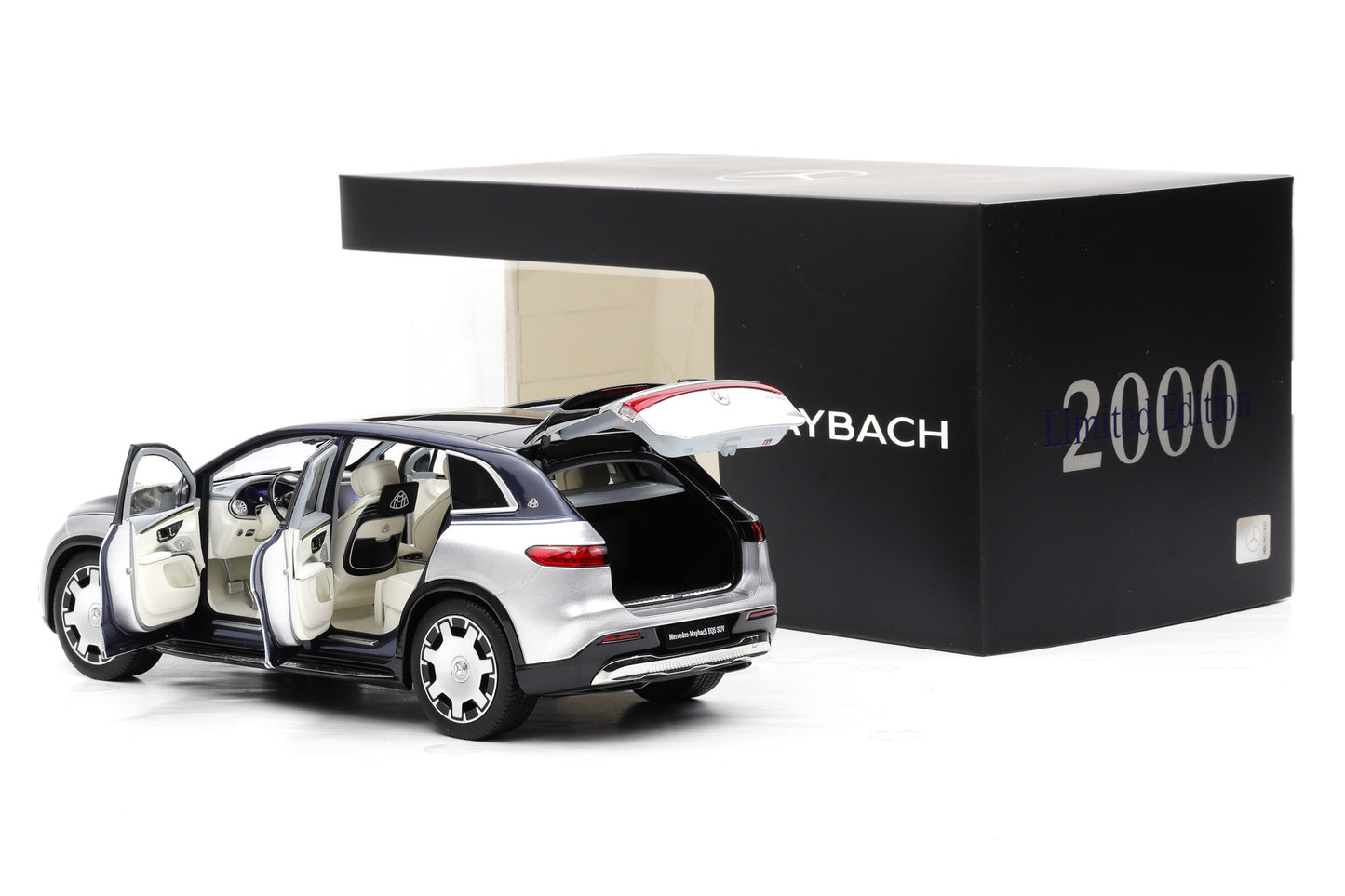 1:18 NZG Mercedes Maybach EQS 680 SUV nautic blue hightech silber Dealer