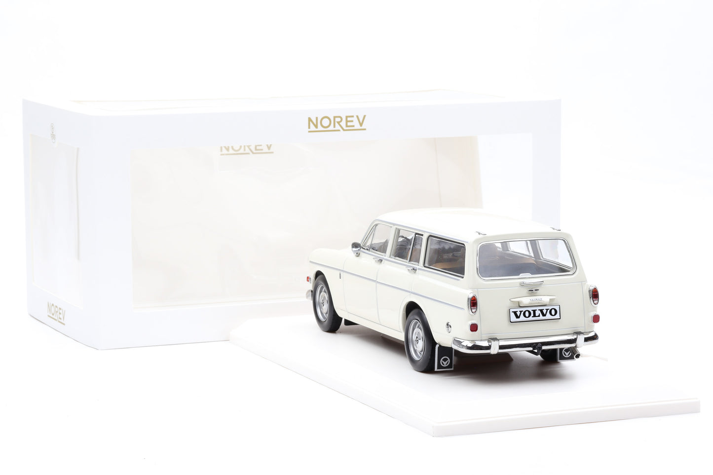 1:18 Norev Volvo Amazon Kombi Break 1968 pearl white + Vitrine 188750