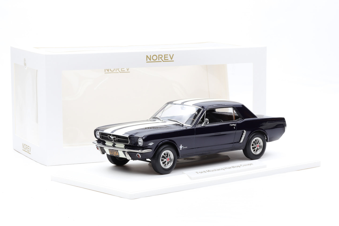 1:18 Norev Ford Mustang Hardtop Coupe 1965 Nightmist blue metallic 182805