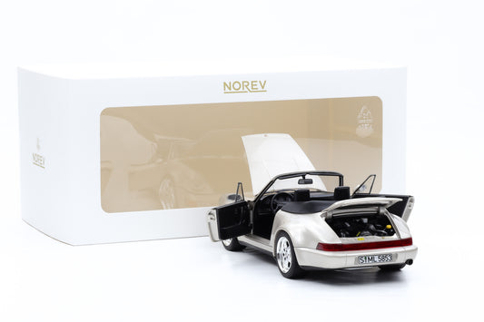 1:18 Norev Porsche 911 964 Carrera 2 WTL Cabriolet 1992 Zermatt silver 187140