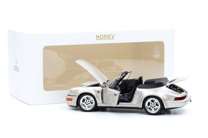 1:18 Norev Porsche 911 964 Carrera 2 WTL Cabriolet 1992 Zermatt silver 187140