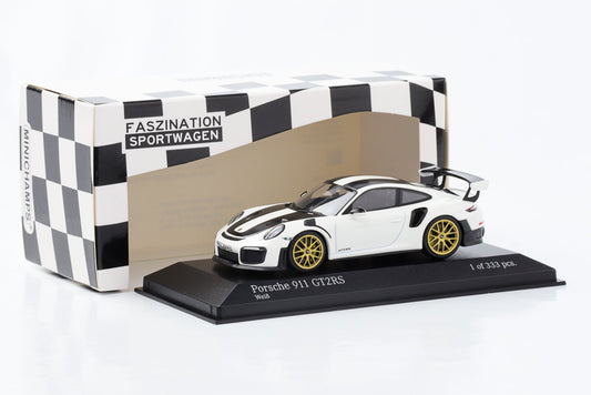 1:43 بورش 911 GT2 RS 991.2 حواف من الذهب الأبيض Minichamps