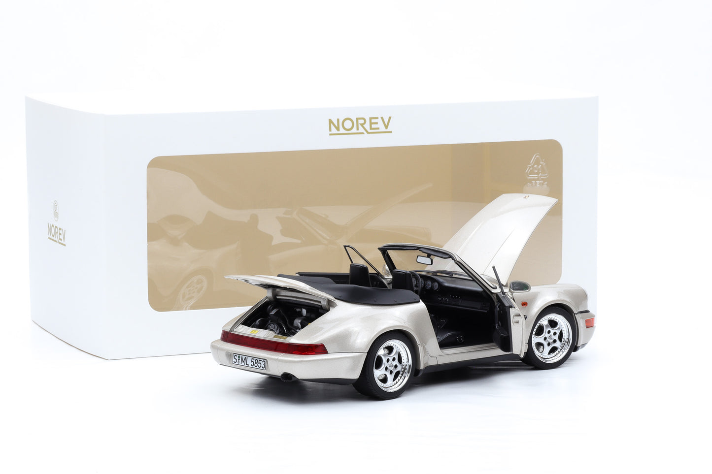 1:18 Norev Porsche 911 964 Carrera 2 WTL Cabriolet 1992 Zermatt silver 187140