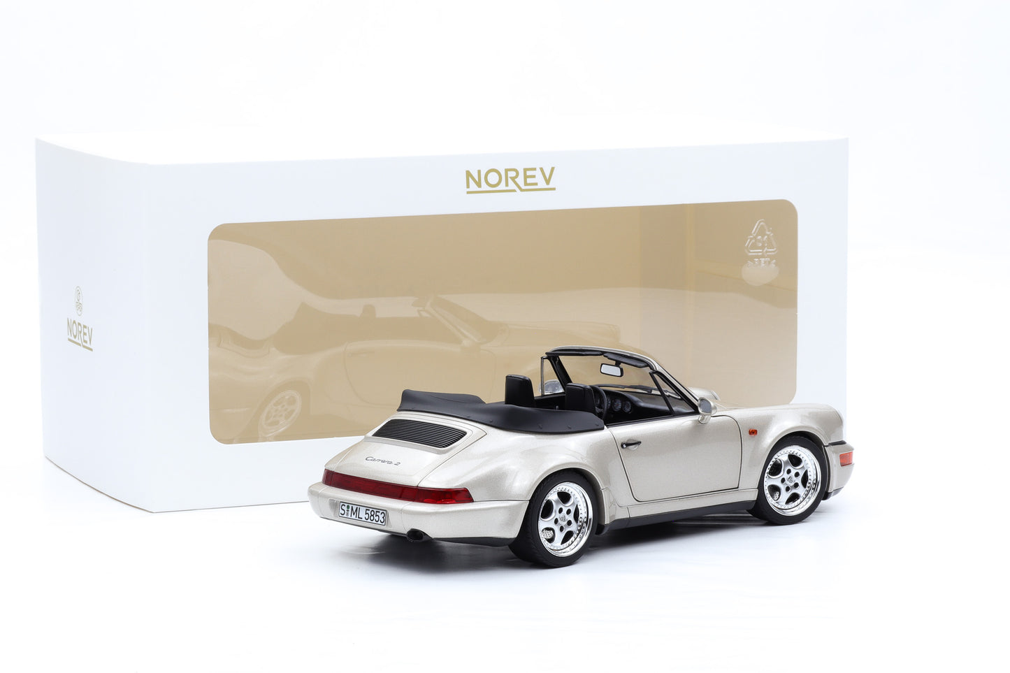 1:18 Norev Porsche 911 964 Carrera 2 WTL Cabriolet 1992 Zermatt silver 187140