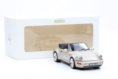 1:18 Norev Porsche 911 964 Carrera 2 WTL Cabriolet 1992 Zermatt silver 187140
