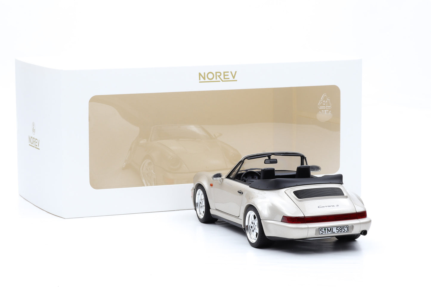 1:18 Norev Porsche 911 964 Carrera 2 WTL Cabriolet 1992 Zermatt silver 187140