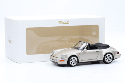 1:18 Norev Porsche 911 964 Carrera 2 WTL Cabriolet 1992 Zermatt silver 187140