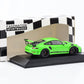 1:43 Porsche 911 GT3 RS 991.2 lizard green lettering black rims Minichamps