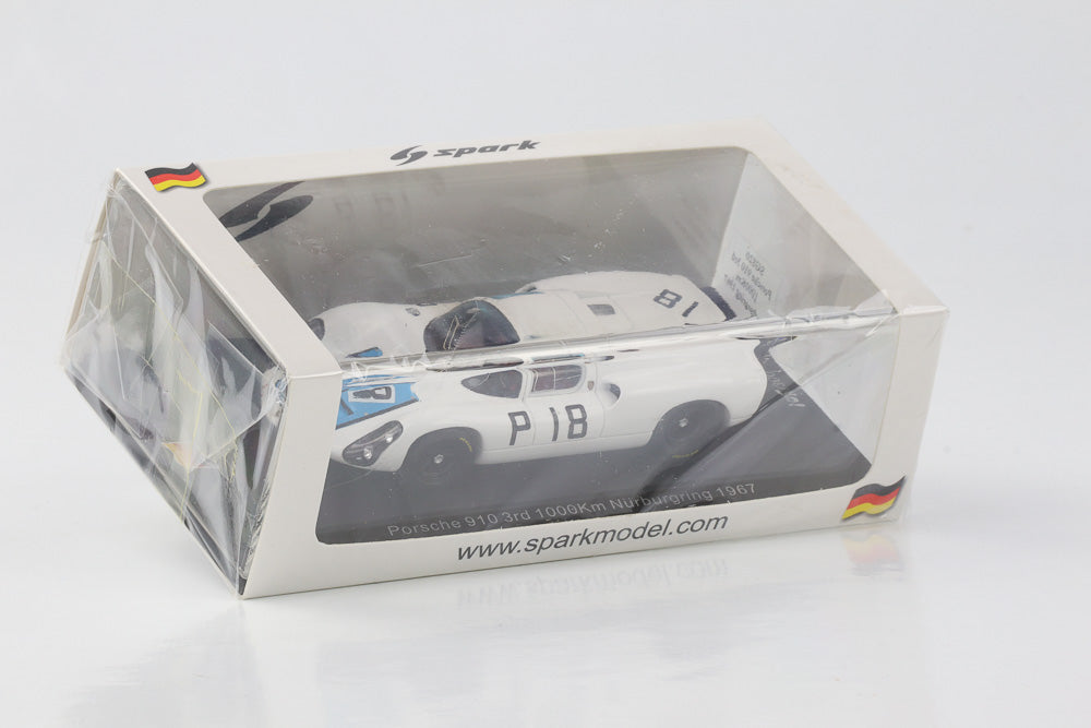 1:43 Porsche 910 1000 km Nurburgring 1967 # P 18 Neerpasch Elford 3. SG820 Spark