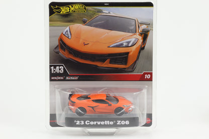 1:43 Hot Wheels Premium 2024 Real Riders Chevrolet Corvette Z06 orange 2023