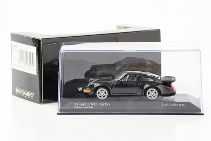 1:43 Porsche 964 911 Turbo 1990 schwarz metallic Minichamps