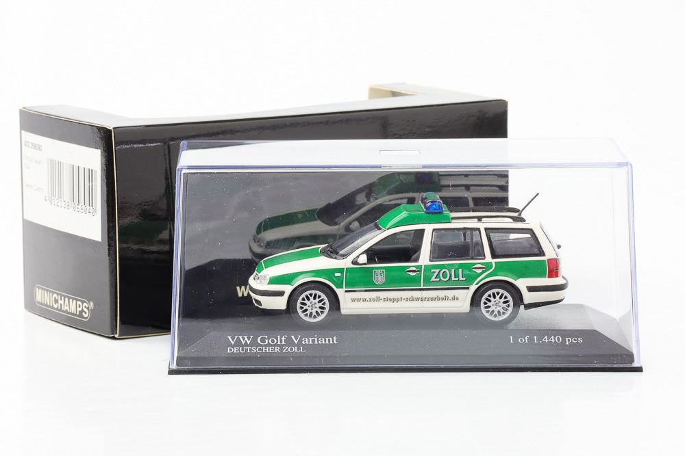 1:43 VW Golf Variant Customs 2004 verde-branco Minichamps