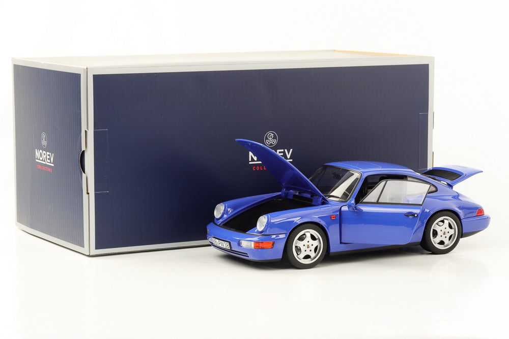 1:18 Porsche 911 964 Carrera 4 Coupe blu marittimo 1990 Norev 187322