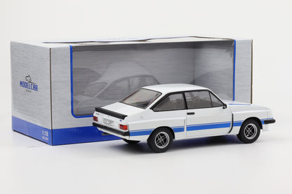 1:18 MCG Ford Escort MK II RS 2000 X-pack weiß mit Streifen Dekor MCG18350
