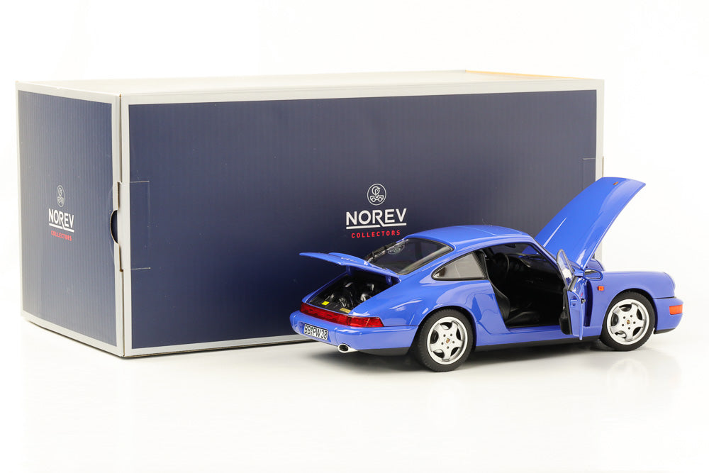 1:18 Porsche 911 964 Carrera 4 Coupe azul marinho 1990 Norev 187322