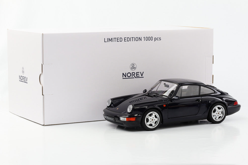 1:18 Porsche 911 964 Carrera 4 Coupe dark blue metallic 1990 Norev limited 187324