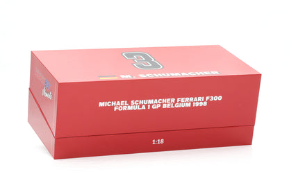 1:18 Werk83 Ferrari F300 3 Wheeler #3 Belgien GP Formel 1 1998 Schumacher Giftbox