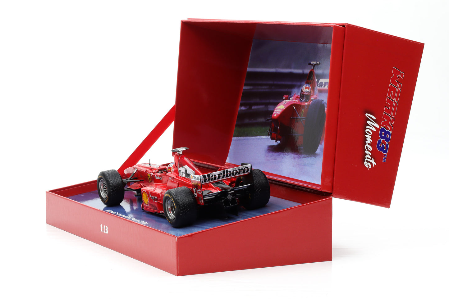 1:18 Werk83 Ferrari F300 3 Wheeler #3 Belgien GP Formel 1 1998 Schumacher Giftbox