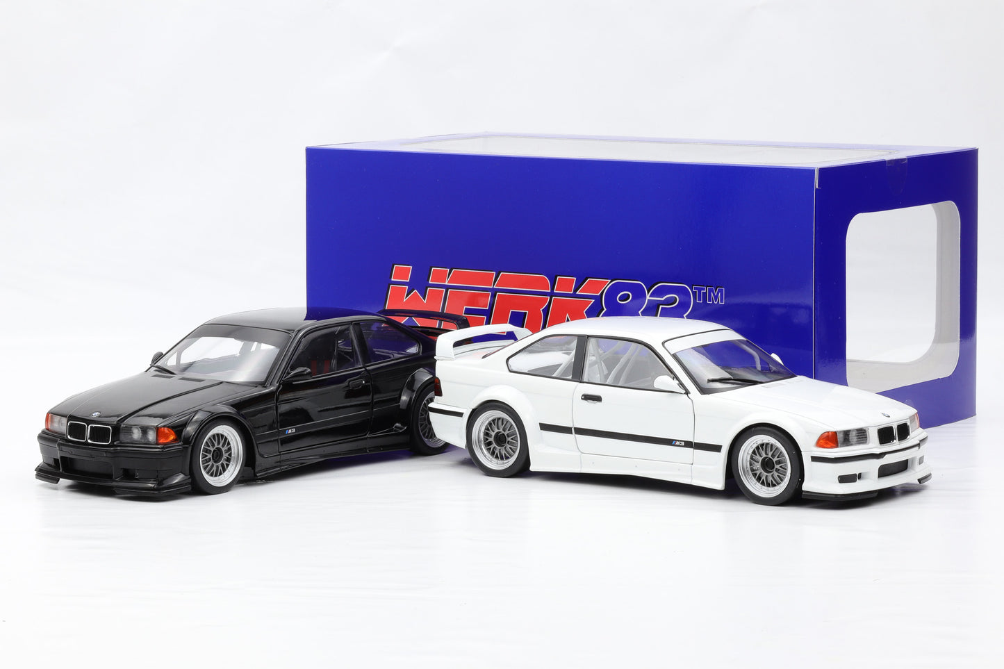 1:18 WERK83 BMW M3 E36 GTR Plain Body Street Version SET black / white