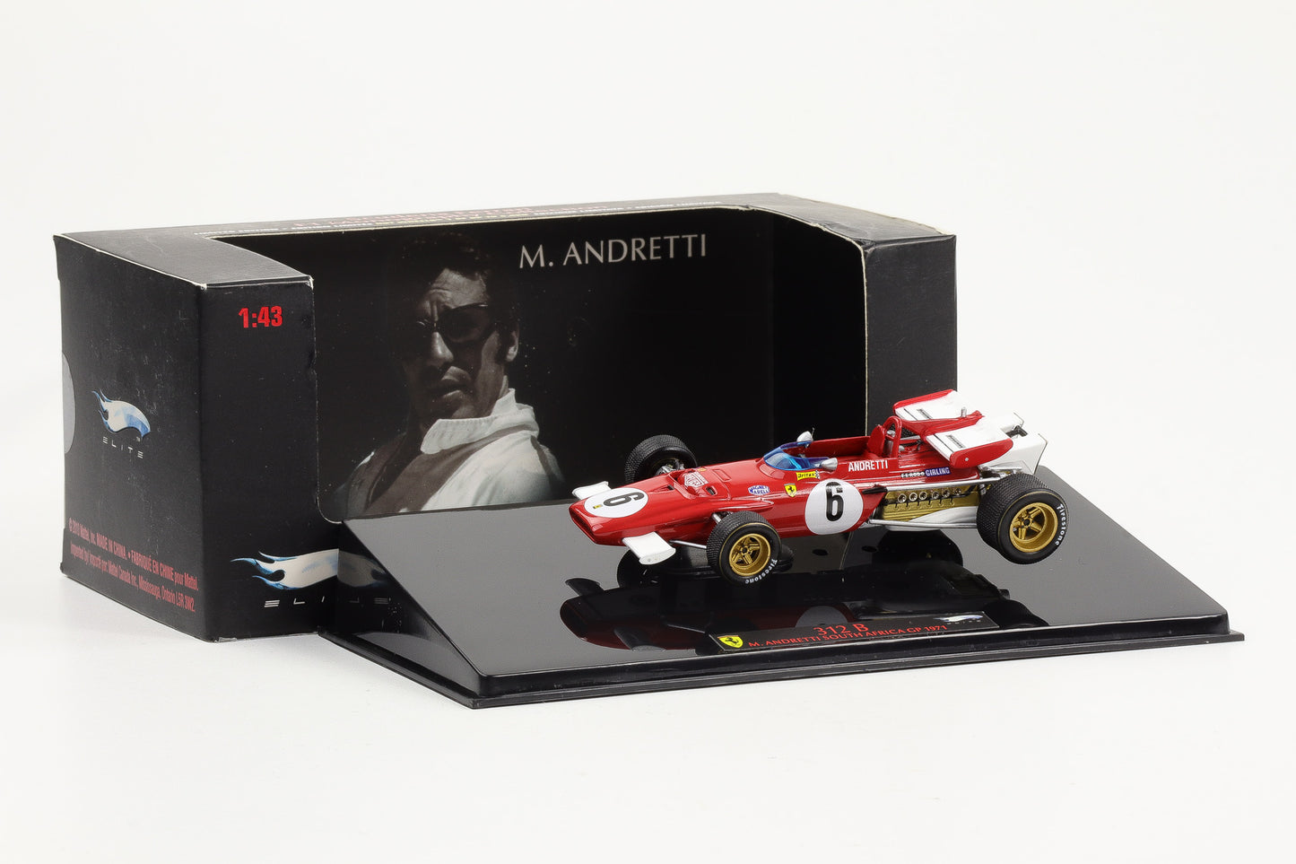 1:43 Hot Wheels Elite Ferrari 312 B M. Andretti #6 South Africa GP 1971 Formel 1 T6285