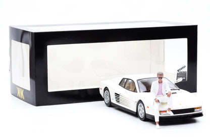 1:18 Ferrari Movie Miami Vice Testarossa US 1984 mit Figur Sonny + Vitrine