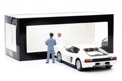 1:18 Ferrari Miami Vice Testarossa US 1984 mit Figur Sonny Tubbs + Vitrine