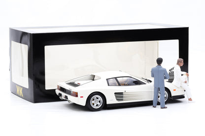 1:18 Ferrari Miami Vice Testarossa US 1984 mit Figur Sonny Tubbs + Vitrine