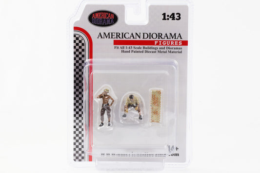 1:43 Figurine Mécanicien Crew 4x4 Offroad Camel Trophy Set 1 3pcs. Diorama américain