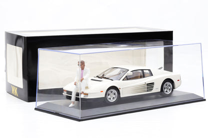 1:18 Ferrari Movie Miami Vice Testarossa US 1984 mit Figur Sonny + Vitrine