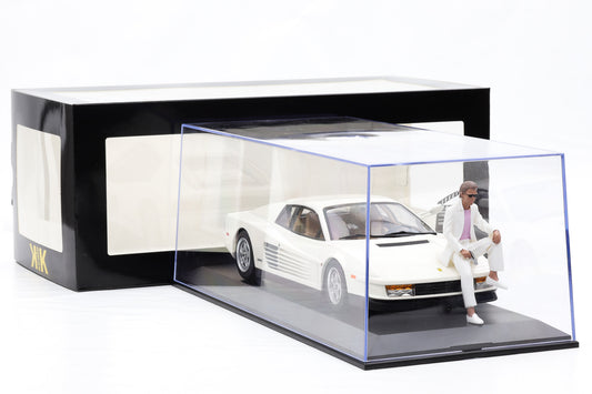 1:18 Ferrari Movie Miami Vice Testarossa US 1984 mit Figur Sonny + Vitrine