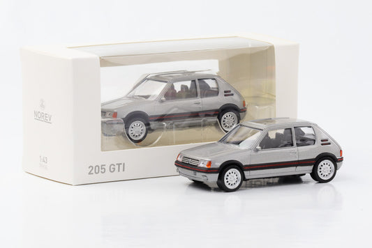 1:43 Peugeot 205 GTI 1992 argent métallisé Norev Jet Car