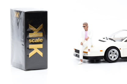 1:18 Ferrari Movie Miami Vice Testarossa US 1984 mit Figur Sonny + Vitrine
