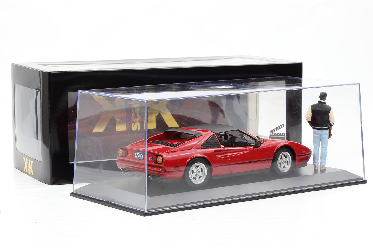 1:18 Ferrari 328 GTS 1985 Film Beverly Hills Cop II Movie + Figur + Vitrine