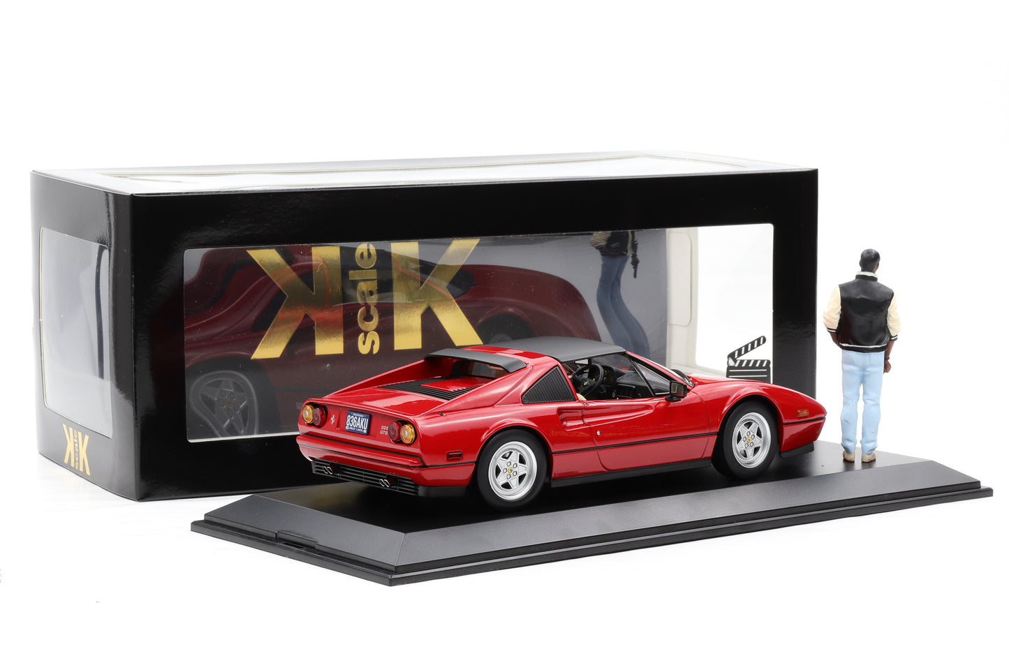 1:18 Ferrari 328 GTS 1985 Film Beverly Hills Cop II Movie + Figur + Vitrine
