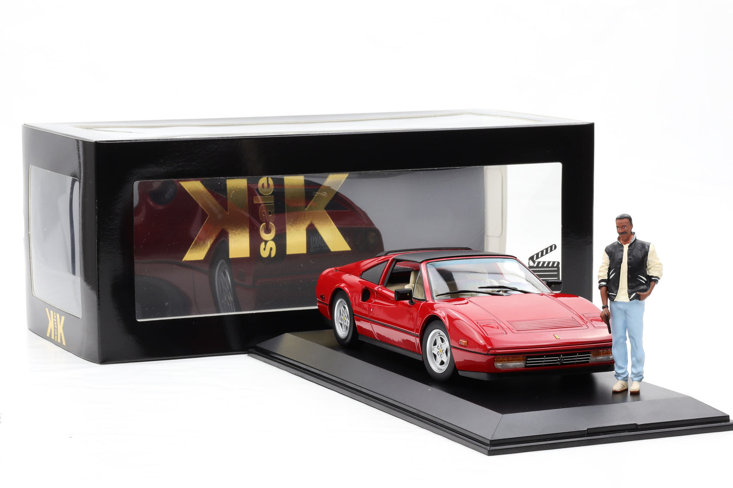 1:18 Ferrari 328 GTS 1985 Film Beverly Hills Cop II Movie + Figur + Vitrine