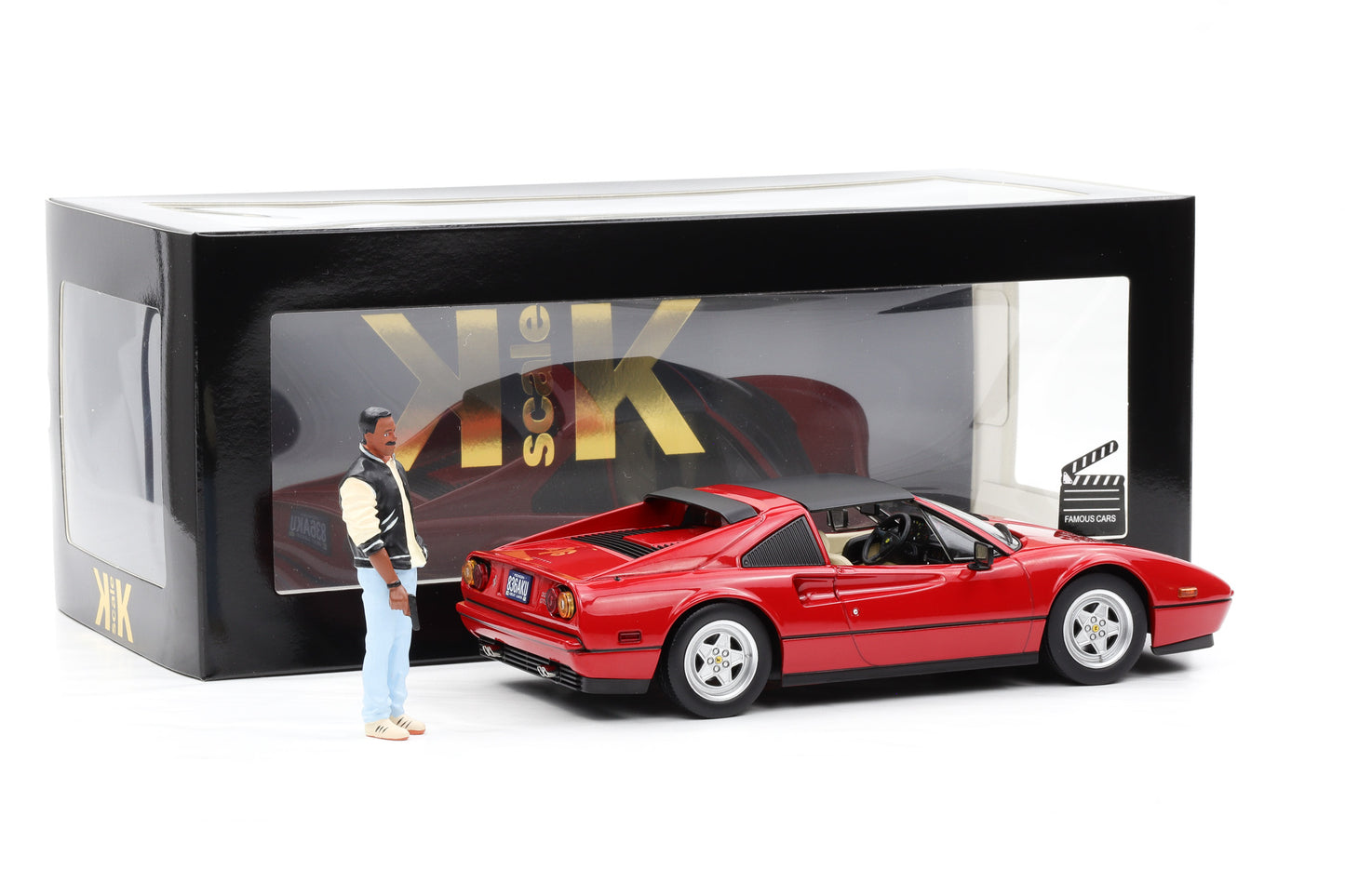 1:18 Ferrari Beverly Hills Cop II 328 GTS 1985 Film Movie + Figur KK Scale