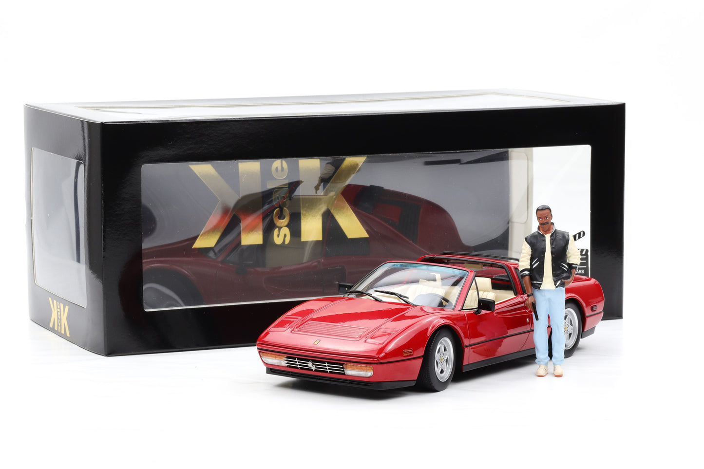 1:18 Ferrari Beverly Hills Cop II 328 GTS 1985 Film Movie + Figur KK Scale