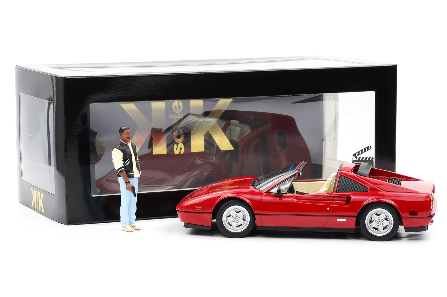 1:18 Ferrari Beverly Hills Cop II 328 GTS 1985 Film Movie + Figur KK Scale