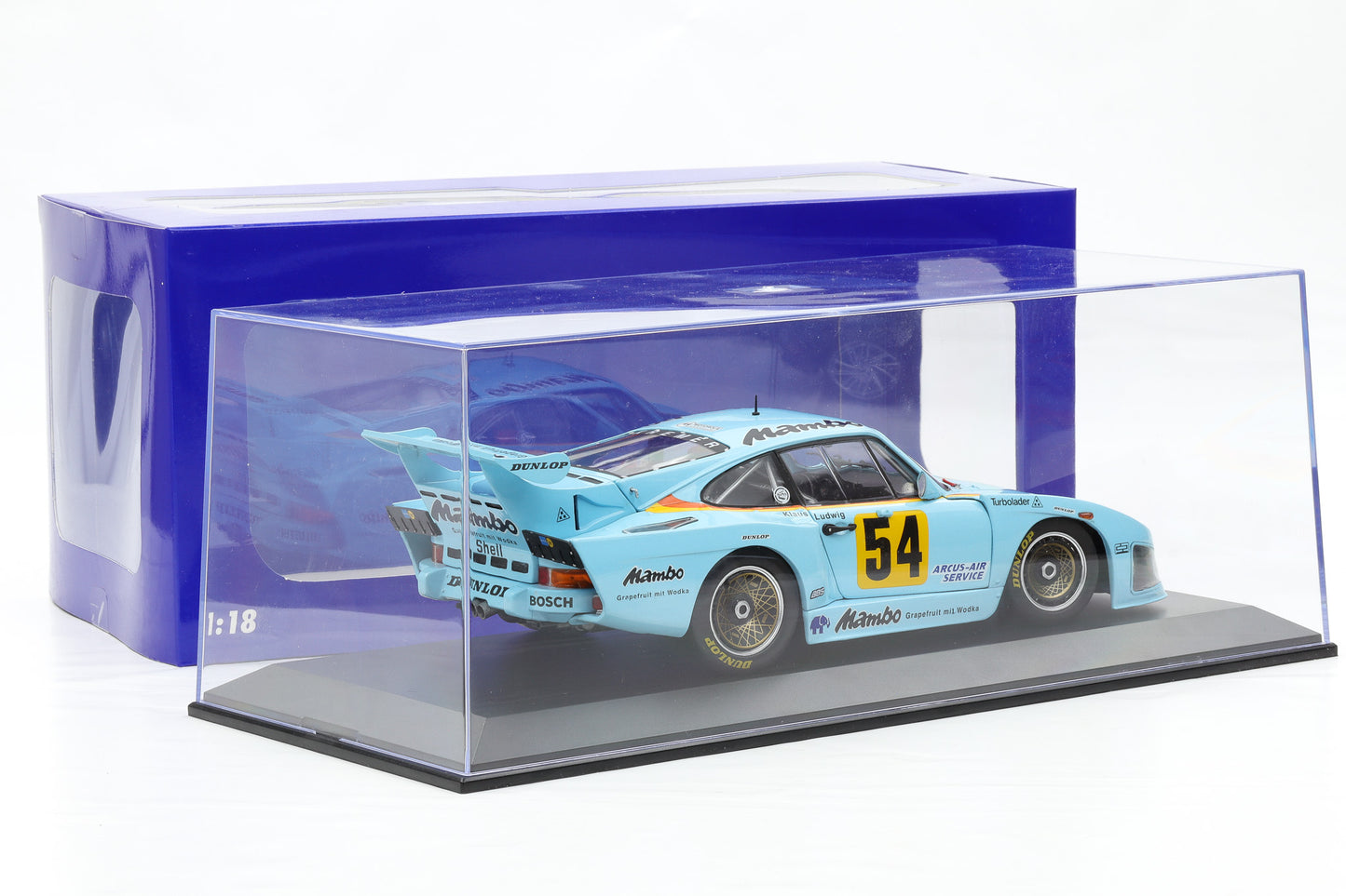 1:18 Werk83 Porsche 935 K3 Mambo #54 DRM Champion 1979 Ludwig + Vitrine