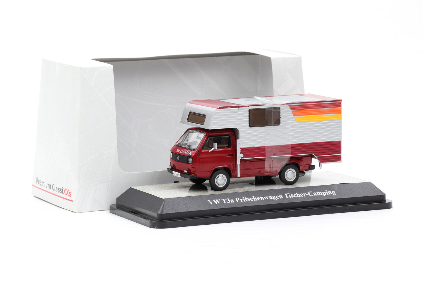 1:43 Premium Classixxs VW T3a Pritschenwagen rot Tischer Camping