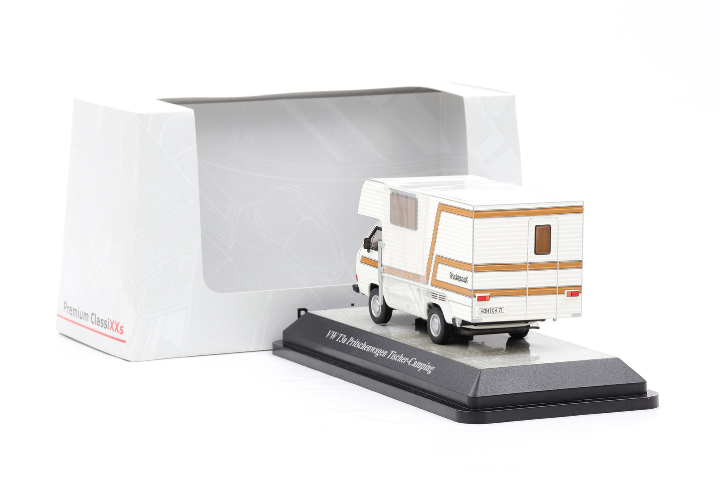1:43 Premium Classixxs VW T3a Pritschenwagen weiss Tischer Camping