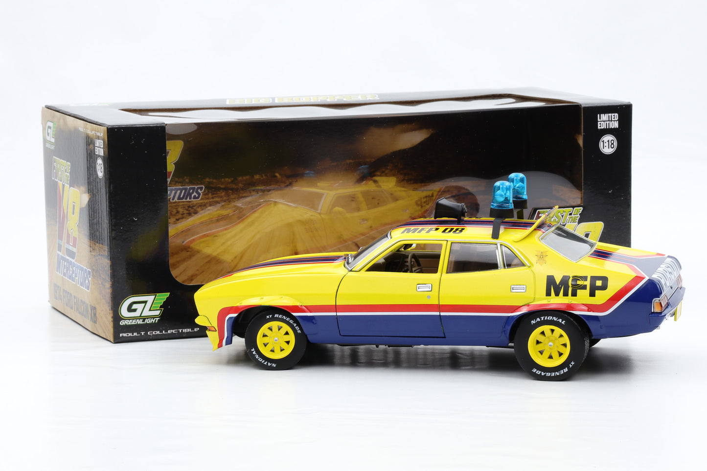 1:18 Ford Falcon Mad Max XB V8 Interceptors Big Bopper 1974 Movie Greenlight