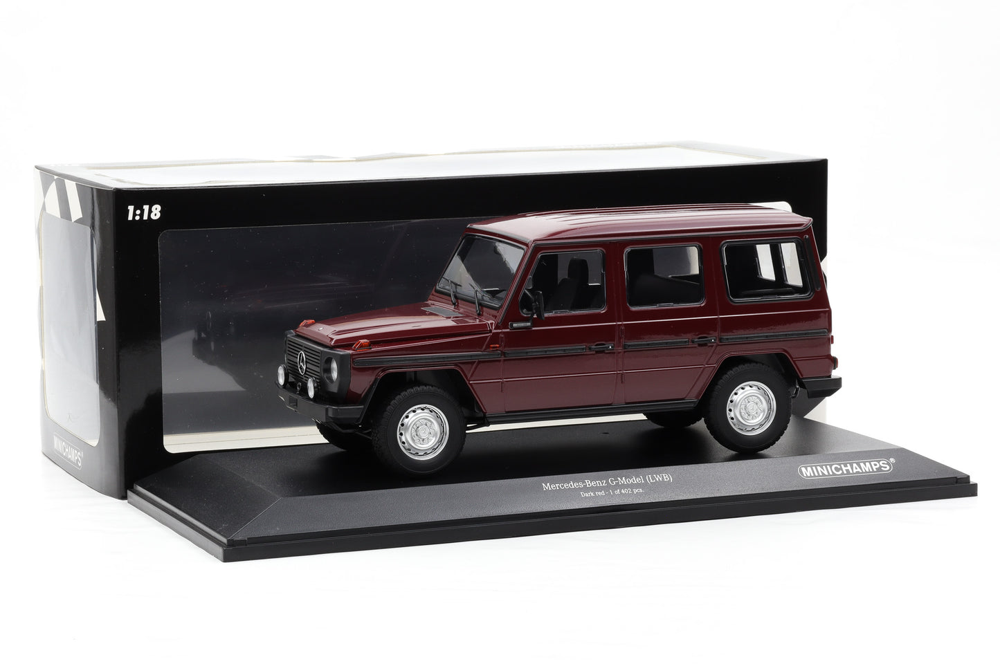 1:18 Minichamps Mercedes G-Klasse 300GD G-Model LWB W460 dark red 1980