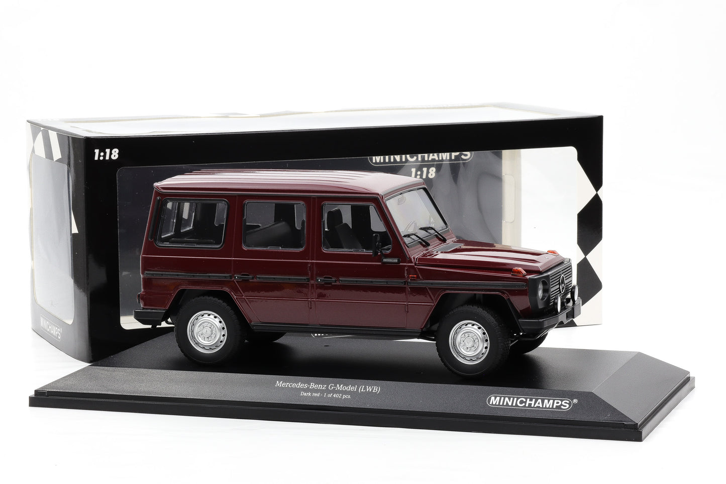 1:18 Minichamps Mercedes G-Klasse 300GD G-Model LWB W460 dark red 1980